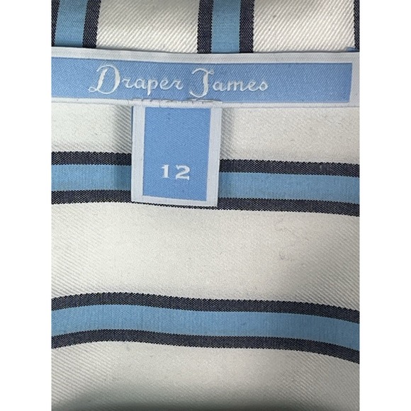 NWT Draper James Blue White Striped Belted Button Down Shirt Dress Size 12 - Picture 4 of 13